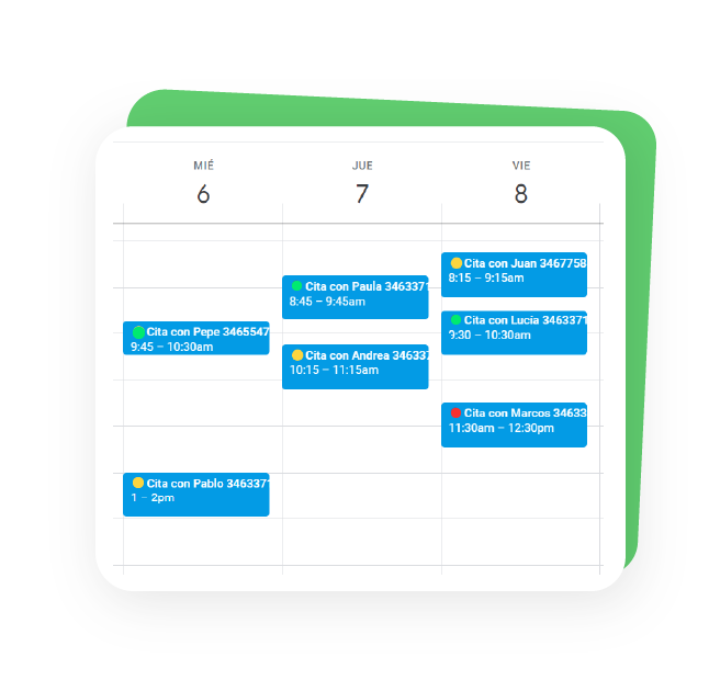 citas actualizadas en google calendar